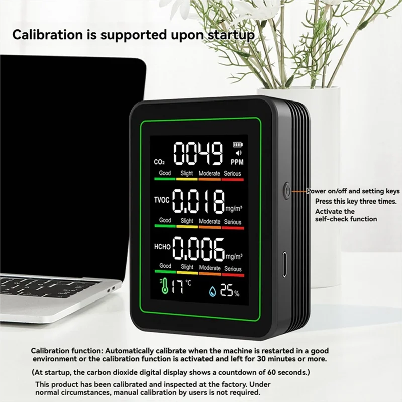 ABLN-Indoor Air Quality Monitor,CO2 Monitor/Temperature/Formaldehyde Detector TVOC For Rooms,Grow Tents With Bracket
ABLN-Indoor Air Quality Monitor,CO2 Monitor/Temperature/Formaldehyde Detector TVOC For Rooms,Grow Tents With Bracket