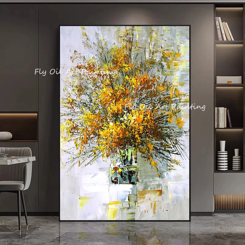 Large Size 100% Handpainted sunflower yellow plant beautiful colorful with grey canvas oil painting for office living room
Large Size 100% Handpainted sunflower yellow plant beautiful colorful with grey canvas oil painting for office living room