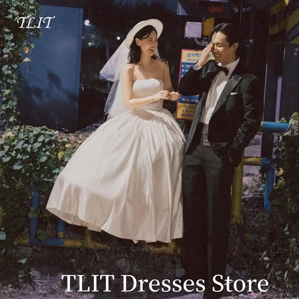 TLIT Simple Satin Wedding Reception Dresses Korea Photos Shoot Strapless Bridal Gown Customized Corset Back Evening Dresses
TLIT Simple Satin Wedding Reception Dresses Korea Photos Shoot Strapless Bridal Gown Customized Corset Back Evening Dresses
