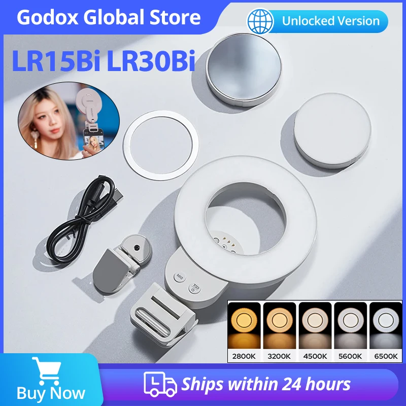Светодиодный кольцевой светильник Godox LR15Bi LR30Bi 2800K-6500K LITEMONS Bi-Color для селфи, портативный, магнитный, для телефона, карманный
Светодиодный кольцевой светильник Godox LR15Bi LR30Bi 2800K-6500K LITEMONS Bi-Color для селфи, портативный, магнитный, для телефона, карманный