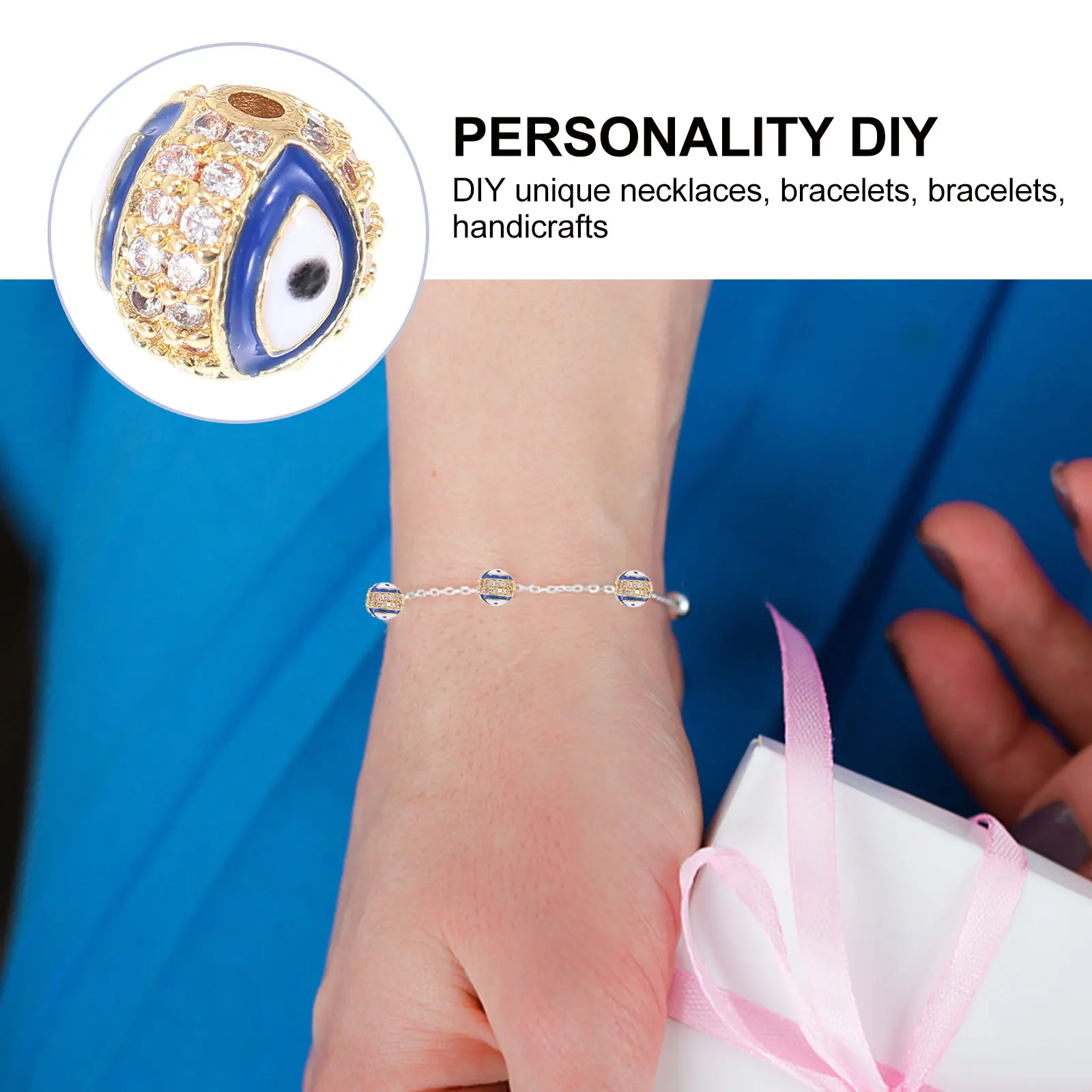 3pcs Alloy Round Evil Eye Connector Charms Diy Craft Link Jewelry Spacer Beads For Gift Durable Eye Charm Bead For Friends
3pcs Alloy Round Evil Eye Connector Charms Diy Craft Link Jewelry Spacer Beads For Gift Durable Eye Charm Bead For Friends