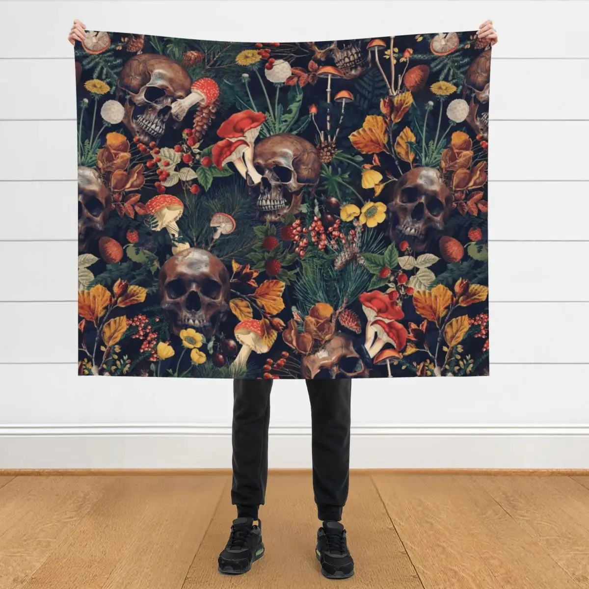 Vintage Mysterious Skull Moody Floral Forest Pattern Sepia Black Throw Blanket Blankets For Bed Luxury decorative Blankets
Vintage Mysterious Skull Moody Floral Forest Pattern Sepia Black Throw Blanket Blankets For Bed Luxury decorative Blankets