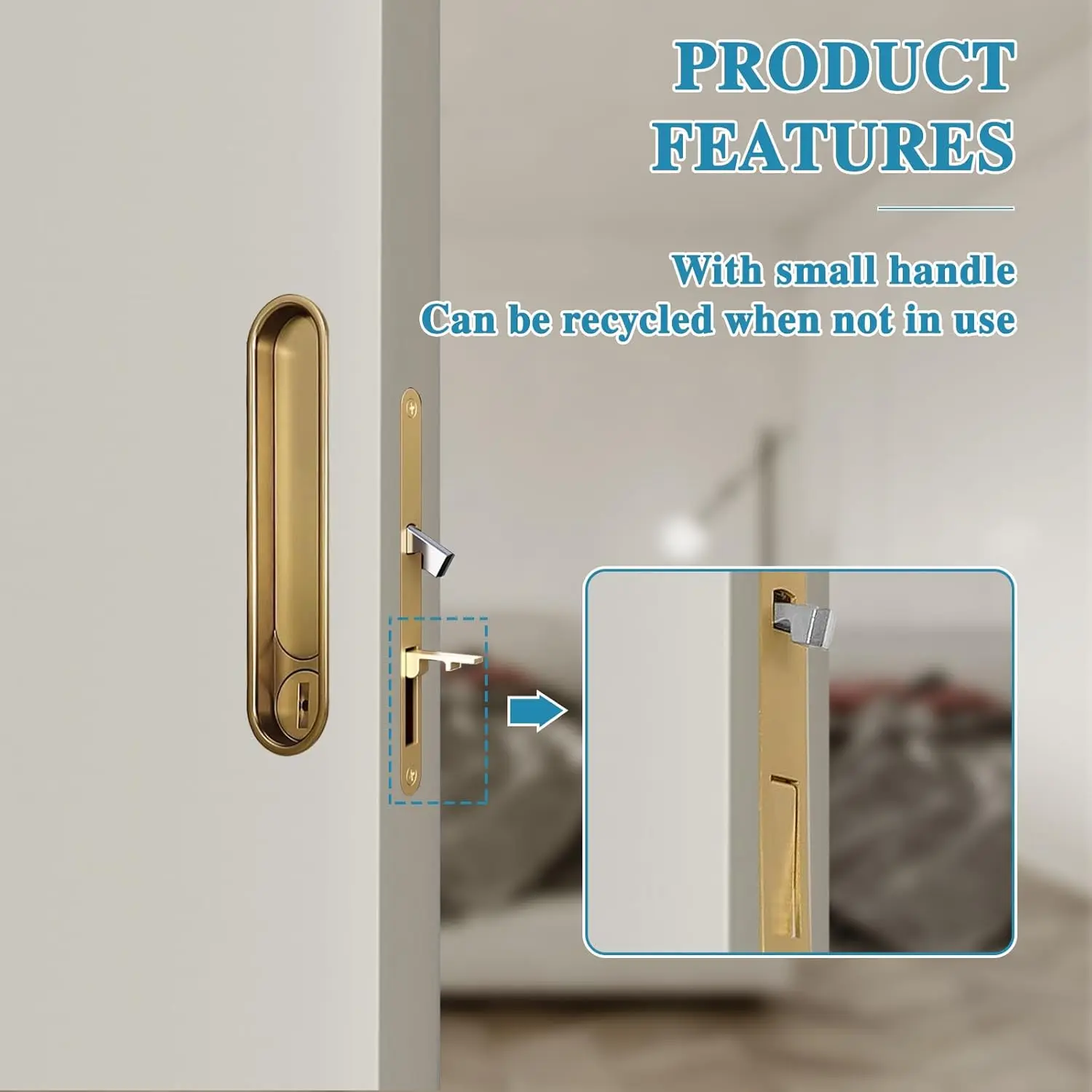 Pocket Door Lock,Recessed Metal Handle with Lock,Space Saving Sliding Door Hardware for Indoor and Outdoor Doors
Pocket Door Lock,Recessed Metal Handle with Lock,Space Saving Sliding Door Hardware for Indoor and Outdoor Doors