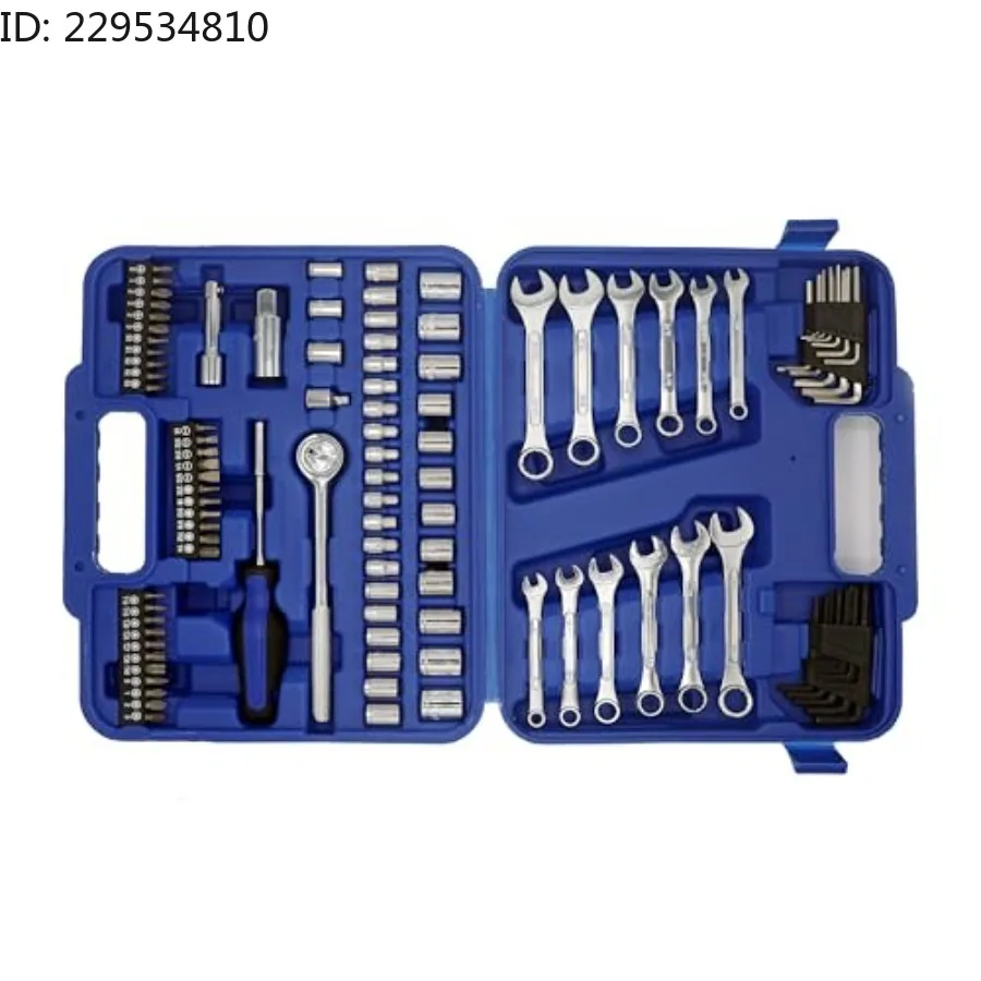 113-Piece Professional Mechanic Tool Set with Ratchet Sockets Wrenches Hex Keys Bits Blow Mold Case
113-Piece Professional Mechanic Tool Set with Ratchet Sockets Wrenches Hex Keys Bits Blow Mold Case