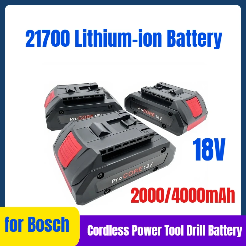 21700 18v Lithium-ion Battery Pack 2.0Ah/4.0Ah for Bosch 18V MAX Cordless Power Tool Drill Battery
21700 18v Lithium-ion Battery Pack 2.0Ah/4.0Ah for Bosch 18V MAX Cordless Power Tool Drill Battery