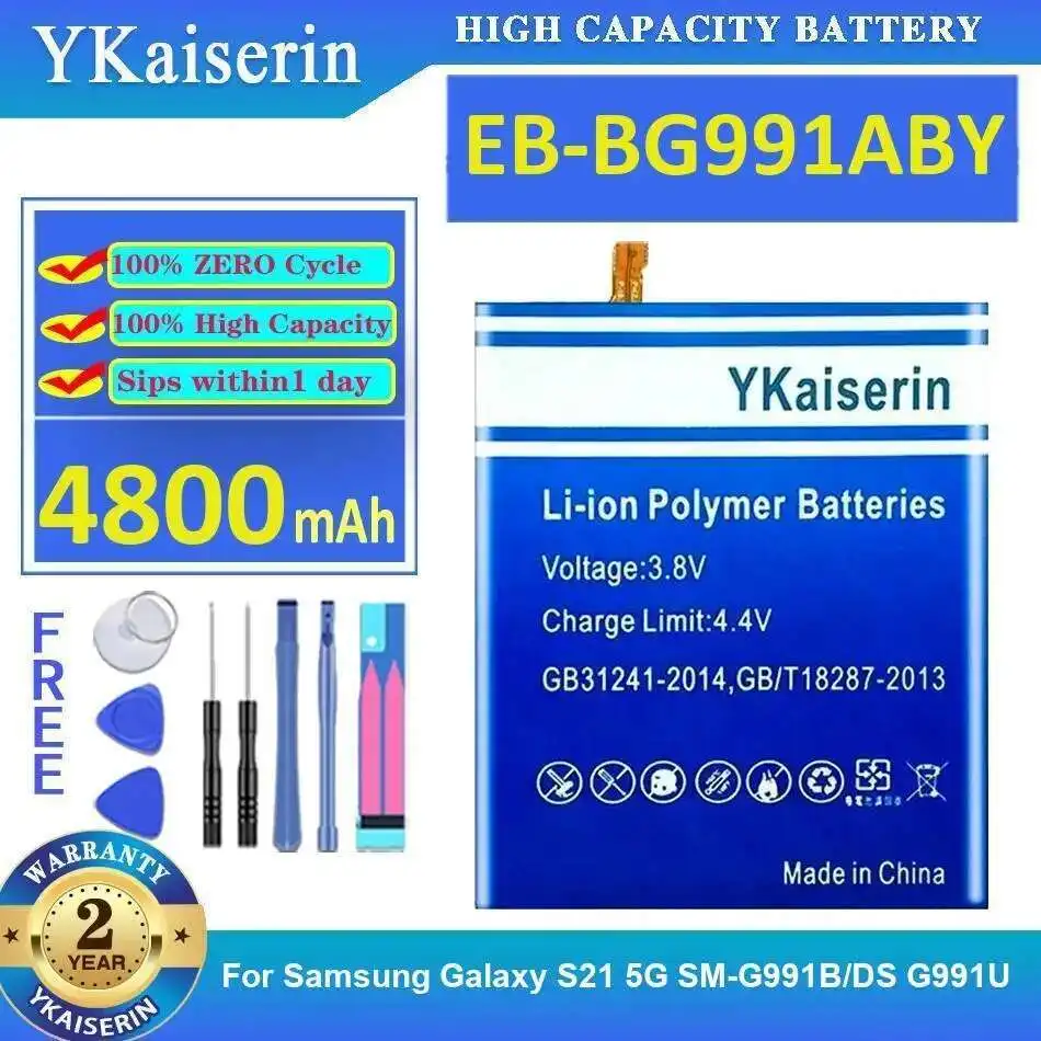 For Samsung Galaxy S21 5G SM-G991B DS G991U Mobile Phone Battery High-Efficiency EB-BG991ABY 4800Mah
For Samsung Galaxy S21 5G SM-G991B DS G991U Mobile Phone Battery High-Efficiency EB-BG991ABY 4800Mah