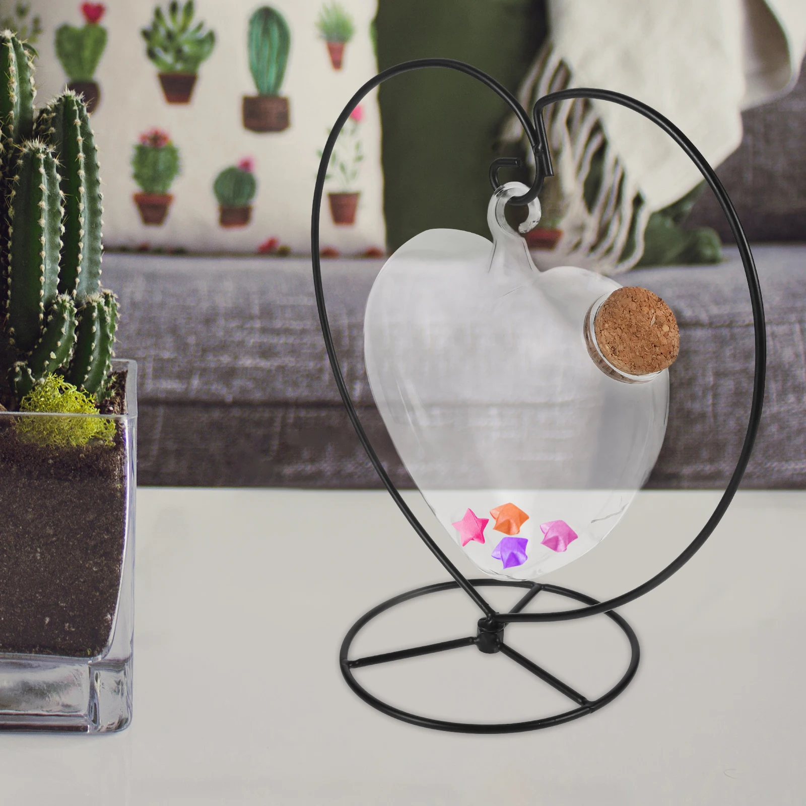 Transparent Wishing Bottle with Iron Rack for Decoration Small Glass Jars Landscape Storage DIY Projects Origami
Transparent Wishing Bottle with Iron Rack for Decoration Small Glass Jars Landscape Storage DIY Projects Origami
