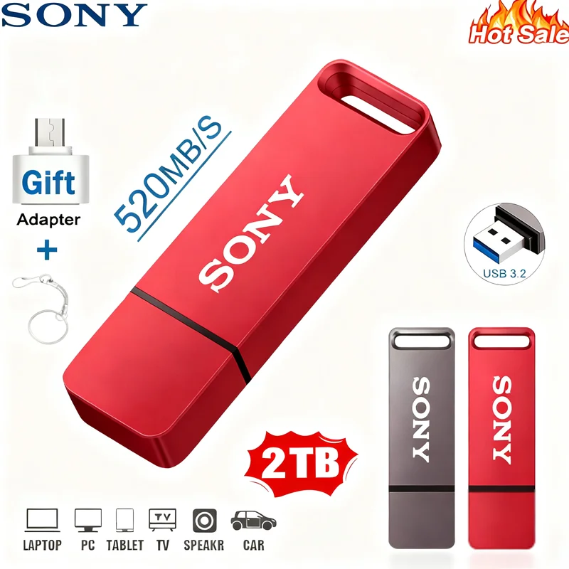 Высокоскоростная флешка SONY 2 ТБ USB 3.1, металлическая USB-флешка 1 ТБ, 256 ГБ, 512 ГБ, 128 ГБ, портативная карта памяти для телефонов Xiaomi, камер
Высокоскоростная флешка SONY 2 ТБ USB 3.1, металлическая USB-флешка 1 ТБ, 256 ГБ, 512 ГБ, 128 ГБ, портативная карта памяти для телефонов Xiaomi, камер