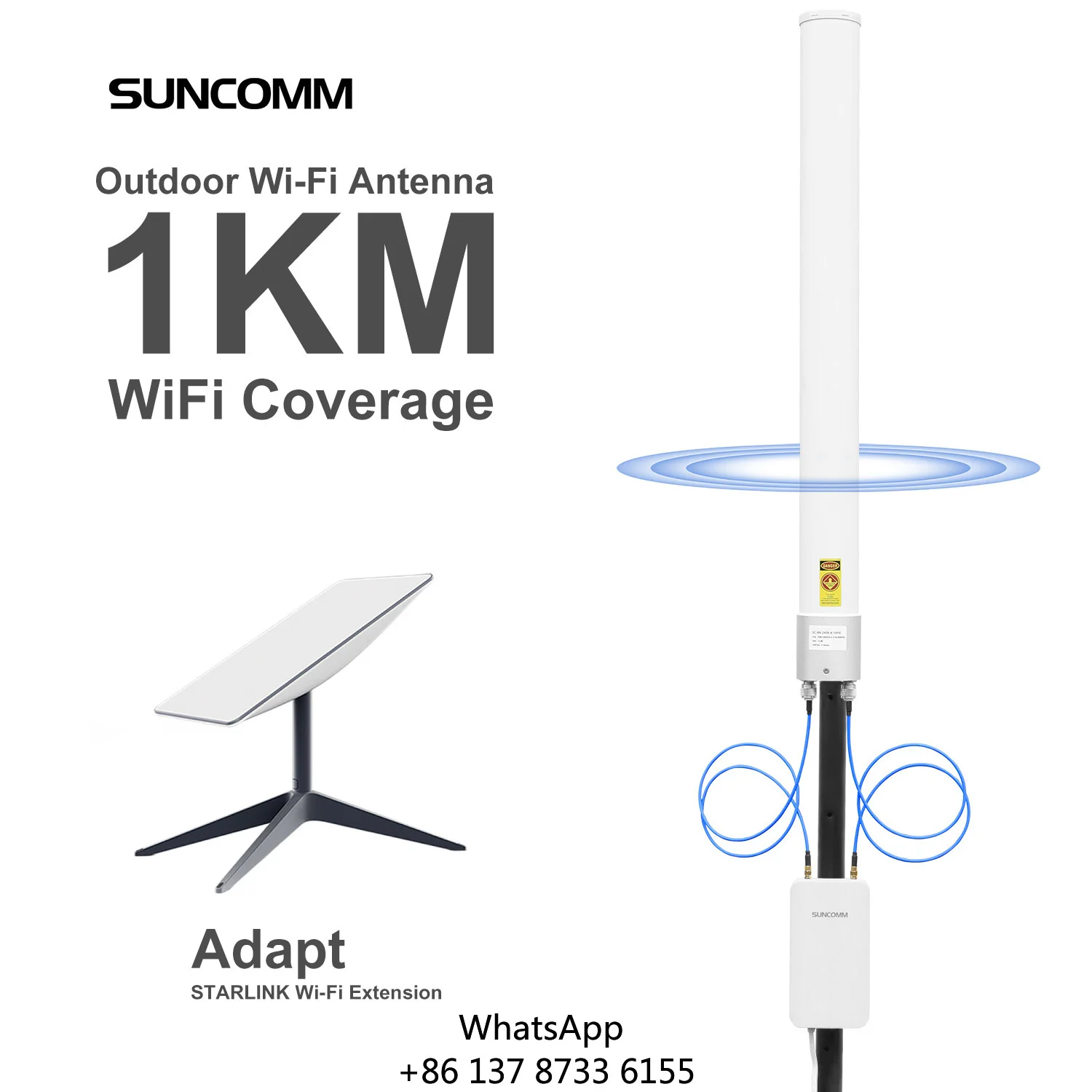 SUNCOMM AN-2458 WiFi Fiberglass Antenna 2.4-5.8GHz 2x2 MIMO Omnidirectional 13dBi 5G For Hotels Home Use Roof/Pole Mount 1.5
SUNCOMM AN-2458 WiFi Fiberglass Antenna 2.4-5.8GHz 2x2 MIMO Omnidirectional 13dBi 5G For Hotels Home Use Roof/Pole Mount 1.5