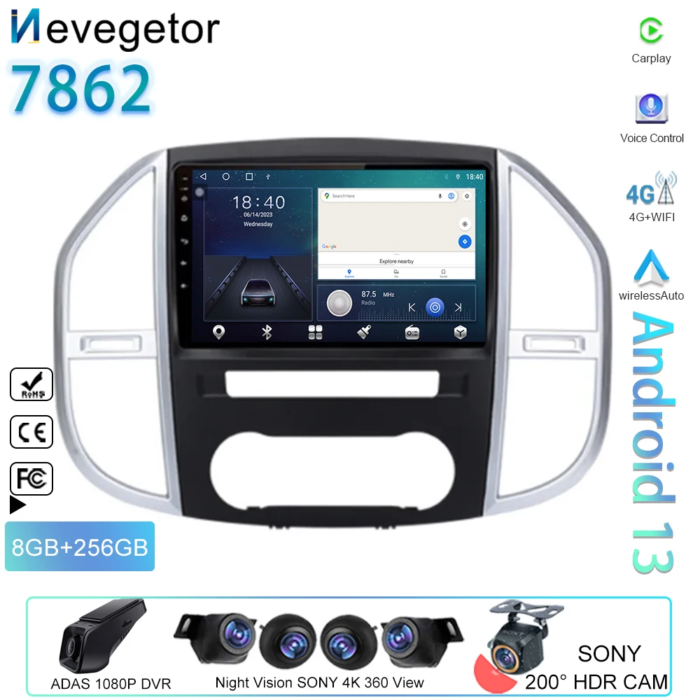 Автомагнитола на Android для Mercedes Benz Vito 3 W447 2014-2020, автомобильный радиоприемник, мультимедийный плеер с GPS-навигацией, QLED экран, BT, No 2din, DVD
Автомагнитола на Android для Mercedes Benz Vito 3 W447 2014-2020, автомобильный радиоприемник, мультимедийный плеер с GPS-навигацией, QLED экран, BT, No 2din, DVD