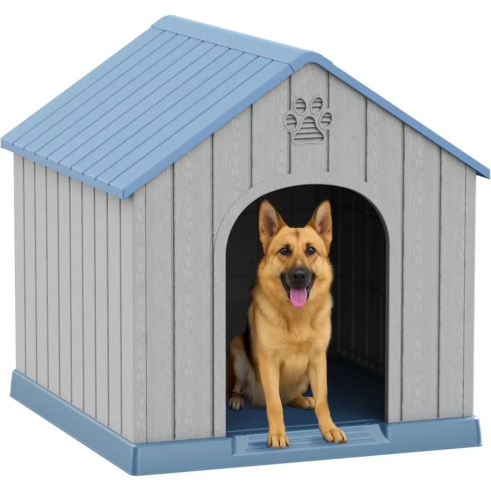 Dog House Outdoor Large Breed - 38 Inch Weatherproof PP Resin Doghouse with Elevated Floor, Open Design & Easy Assembly, Large Dog Houses for Large Dogs Outside (Blue)
Dog House Outdoor Large Breed - 38 Inch Weatherproof PP Resin Doghouse with Elevated Floor, Open Design & Easy Assembly, Large Dog Houses for Large Dogs Outside (Blue)