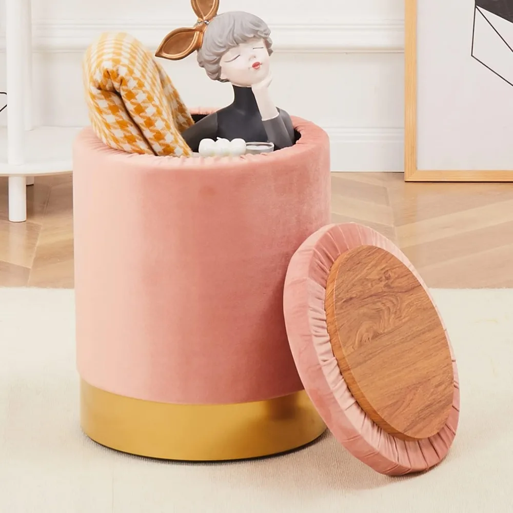 Velvet Storage Ottoman Multipurpose Footrest Stool with Metal Base Modern Round Vanity Stool Chair Ottoman Foot Stools Support
Velvet Storage Ottoman Multipurpose Footrest Stool with Metal Base Modern Round Vanity Stool Chair Ottoman Foot Stools Support