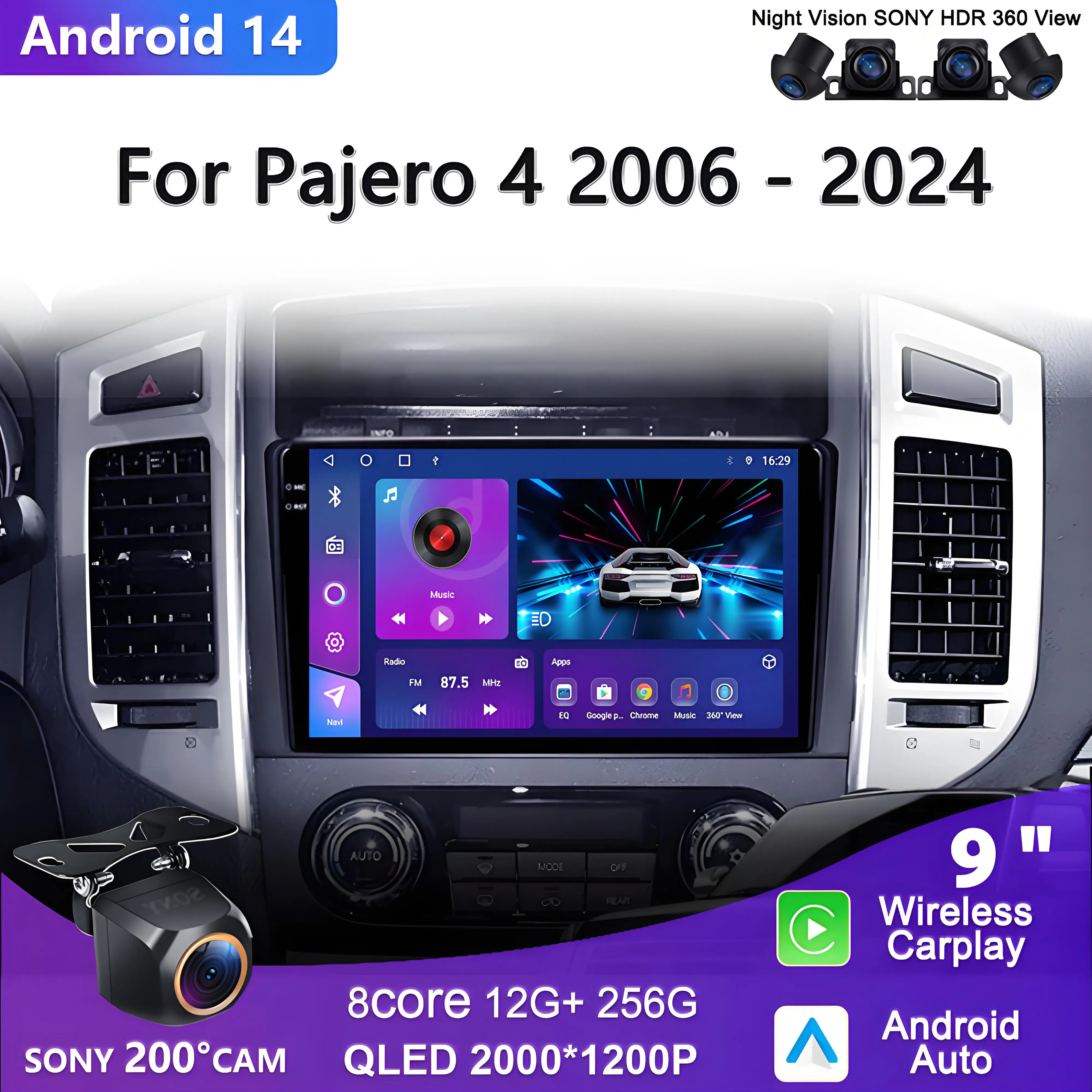 Android 14 For Mitsubishi Pajero 4 V80 V90 2006 - 2024 Android auto Stereo Multimedia Player GPS Navigatio Dash Cam 5G Car GPS
Android 14 For Mitsubishi Pajero 4 V80 V90 2006 - 2024 Android auto Stereo Multimedia Player GPS Navigatio Dash Cam 5G Car GPS