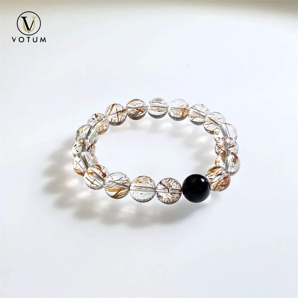 Votum Natural Black Gold Super Seven Tourmaline Quartz Beaded Bracelet for Men Dad Women Crystal Energy Wrist Bracelets Jewelry
Votum Natural Black Gold Super Seven Tourmaline Quartz Beaded Bracelet for Men Dad Women Crystal Energy Wrist Bracelets Jewelry