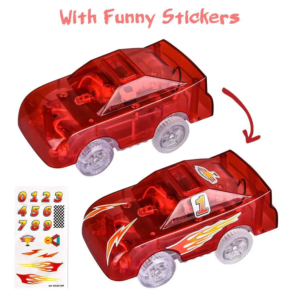 Children's Electric Transparent Candy Toy Car Creative Light-emitting Track Car Toys Simulation Racing Car Toys Best Boys Gift
Children's Electric Transparent Candy Toy Car Creative Light-emitting Track Car Toys Simulation Racing Car Toys Best Boys Gift