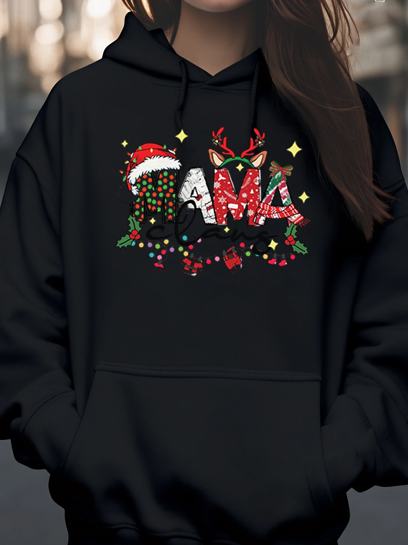 Праздничная толстовка с рождественским принтом Санта-Клауса для женщин
Праздничная толстовка с рождественским принтом Санта-Клауса для женщин