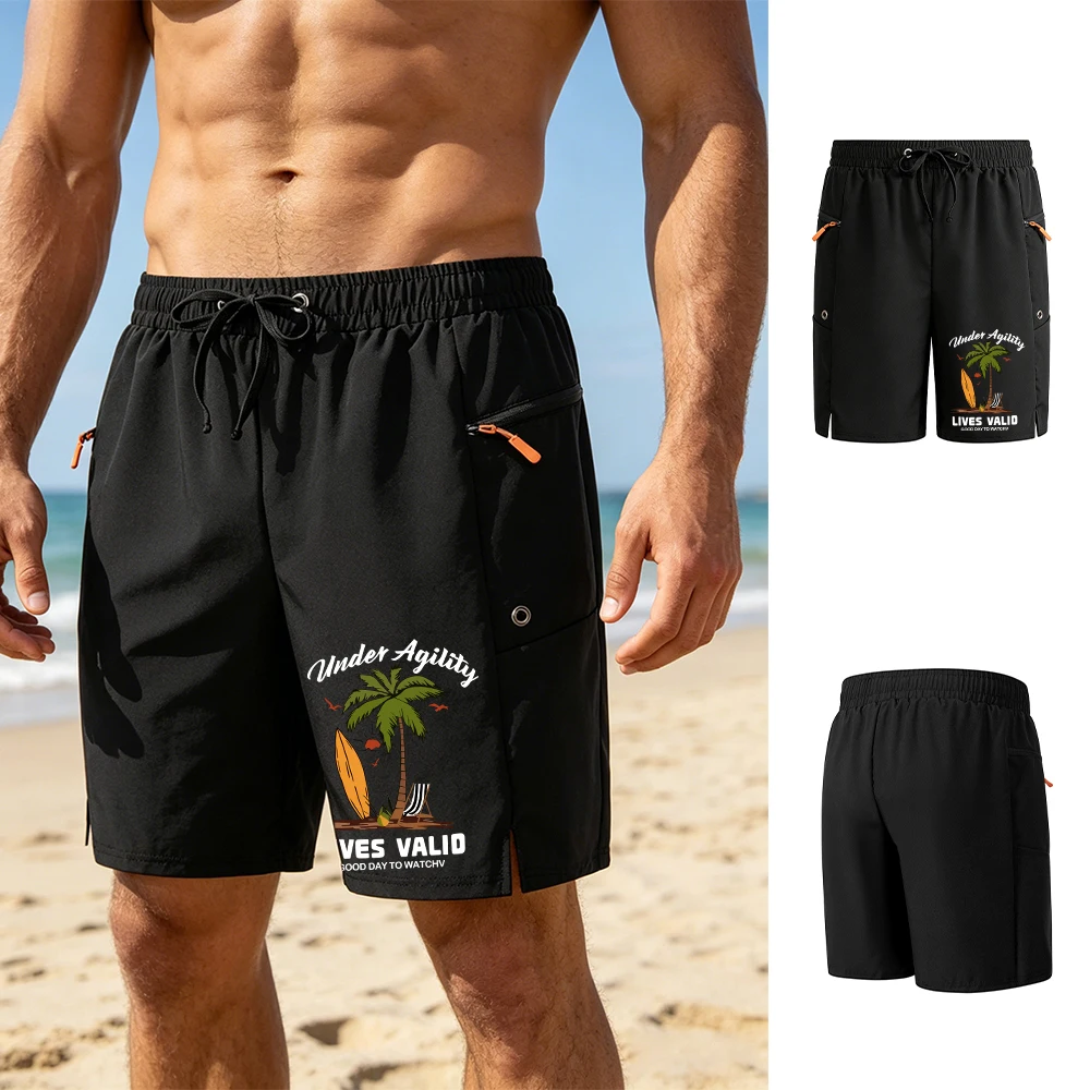 Men's Trendy Athletic Shorts With Coconut Tree Print And Zippered Pockets Perfect For Summer Outdoor Running Fitness And Cycling
Men's Trendy Athletic Shorts With Coconut Tree Print And Zippered Pockets Perfect For Summer Outdoor Running Fitness And Cycling