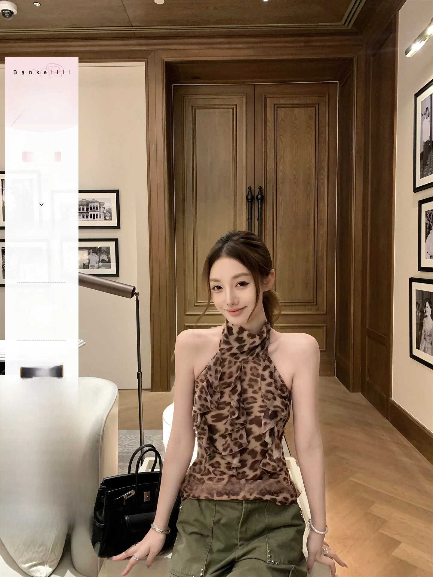 Bankelili Fragrance Little Wild Leopard Half High Collar Hanging Neck Lotus Leaf Top Women Spring Summer Casual Style Lo...
Bankelili Fragrance Little Wild Leopard Half High Collar Hanging Neck Lotus Leaf Top Women Spring Summer Casual Style Lo...