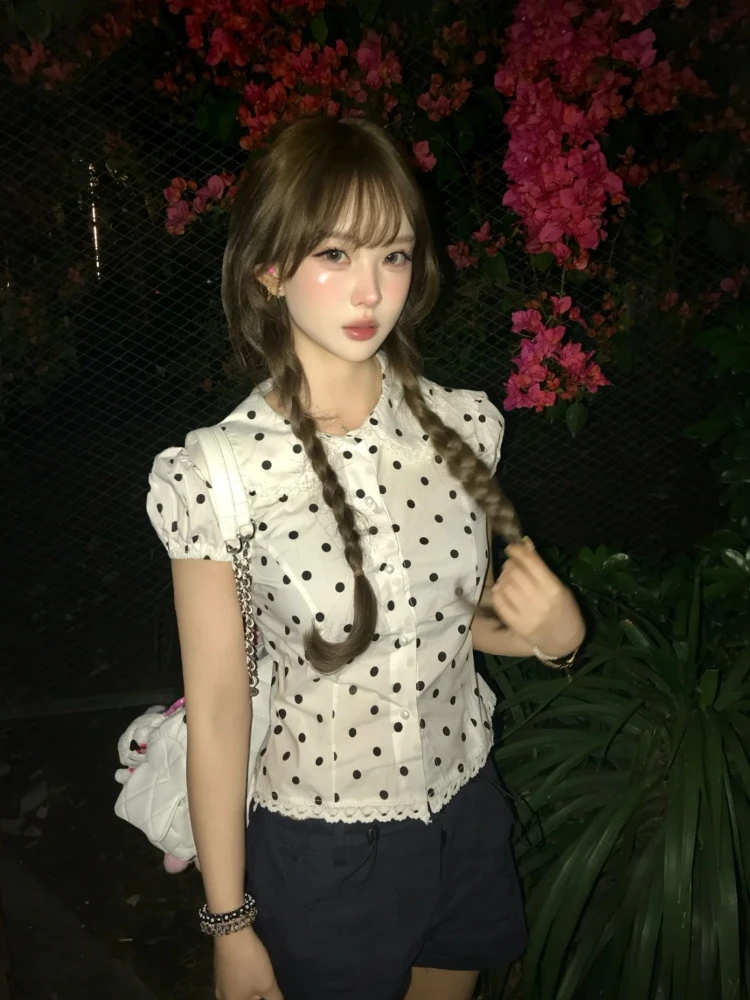 Polka Dot Y2k Shirt Vintage Women Casual Button Patchwork Japanese Top Aesthetic 2000s Blouse Fairycore Slim Spring Summer
Polka Dot Y2k Shirt Vintage Women Casual Button Patchwork Japanese Top Aesthetic 2000s Blouse Fairycore Slim Spring Summer