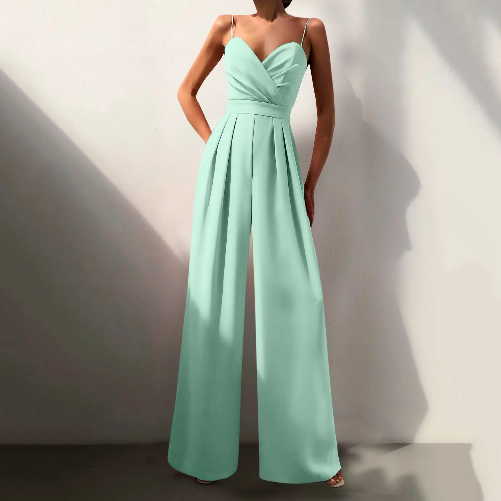 Elegant Jumpsuit Women Summer Solid Sexy Sleeveless Sling Wrapped Chest High Waist Rompers Female Long Pants Jumpsuit Party
Elegant Jumpsuit Women Summer Solid Sexy Sleeveless Sling Wrapped Chest High Waist Rompers Female Long Pants Jumpsuit Party