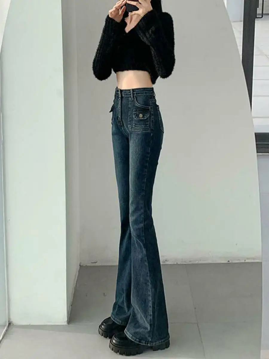 Облегающие длинные джинсы с высокой талией, женские эластичные джинсовые брюки American Sle Multi ket, уникальный дизайн, расклешенные джинсовые брюки Bootcut
Облегающие длинные джинсы с высокой талией, женские эластичные джинсовые брюки American Sle Multi ket, уникальный дизайн, расклешенные джинсовые брюки Bootcut