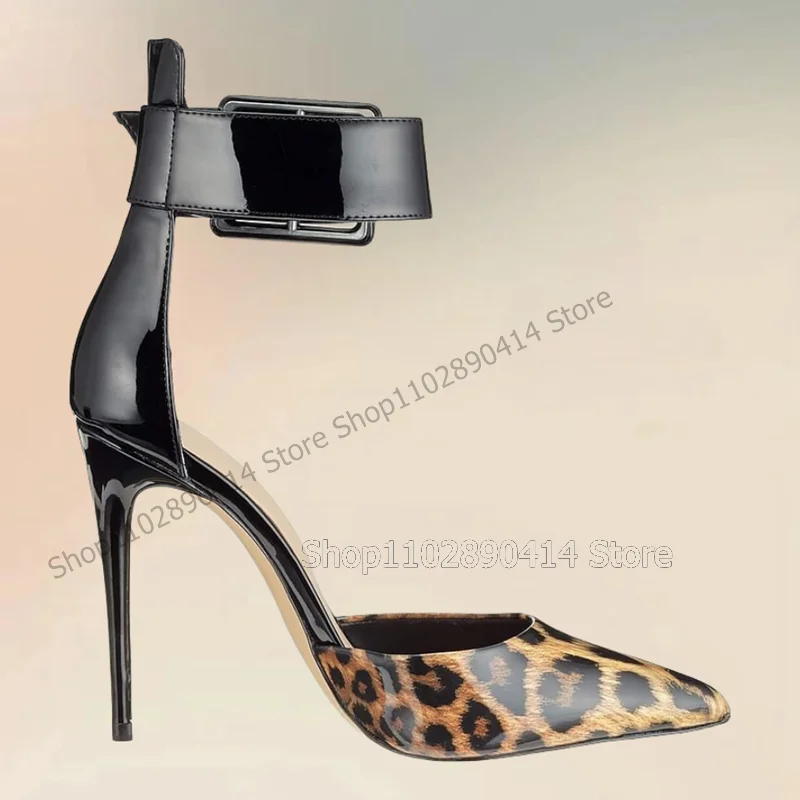 Leopard Print Patent Leather Pointed Toe Pumps Ankle Buckle Strap Women Shoes Thin High Heels Fashion 2025 Zapatos Para Mujere
Leopard Print Patent Leather Pointed Toe Pumps Ankle Buckle Strap Women Shoes Thin High Heels Fashion 2025 Zapatos Para Mujere