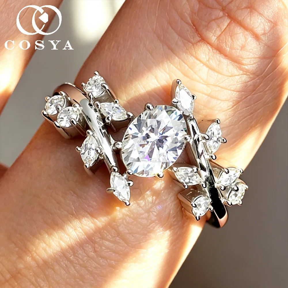 COSYA 1CT 5*7mm Oval Cut Moissanite Rings for Women 100% S925 Silver Lab Diamond Branch Leaf Wedding Band Engagemen Jewelry Gift
COSYA 1CT 5*7mm Oval Cut Moissanite Rings for Women 100% S925 Silver Lab Diamond Branch Leaf Wedding Band Engagemen Jewelry Gift