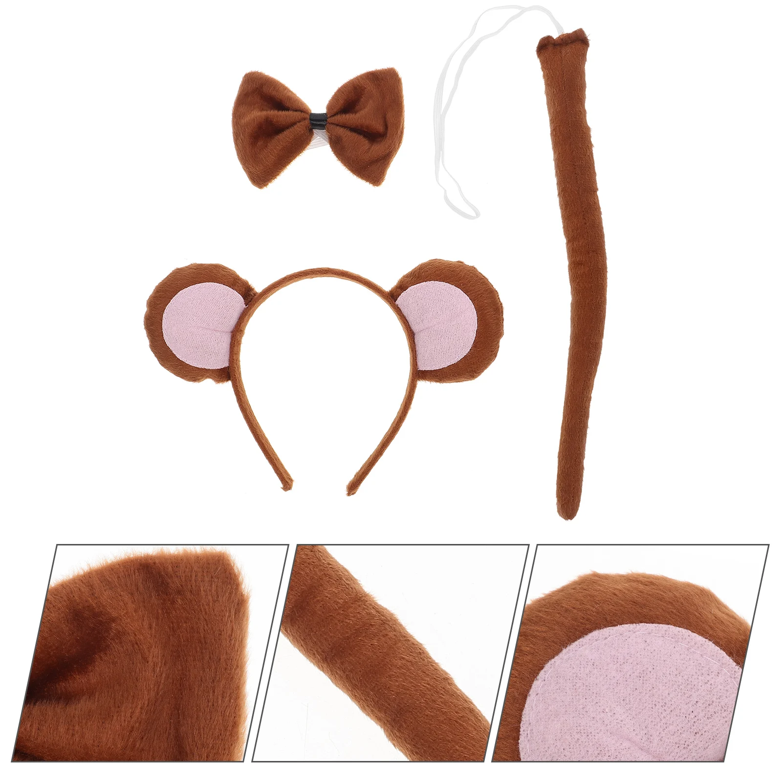 Monkey Costume Set Brown Ears Headband Tail 3Pcs Kids Adult Animal Cosplay Halloween Party Accessories Christmas Carnival Easter
Monkey Costume Set Brown Ears Headband Tail 3Pcs Kids Adult Animal Cosplay Halloween Party Accessories Christmas Carnival Easter