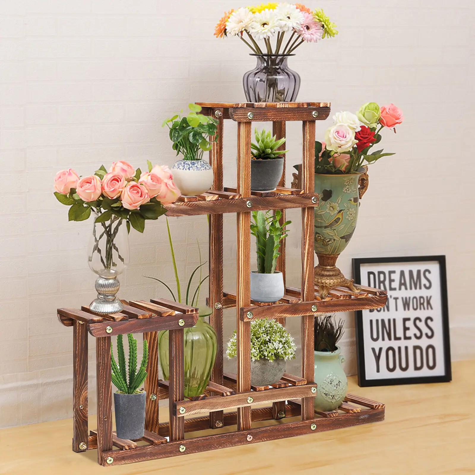 Pine Wood Plant Stand Indoor Outdoor Multiple Flower Pot Holder Shelf Desk Rack Storage Ladder Display
Pine Wood Plant Stand Indoor Outdoor Multiple Flower Pot Holder Shelf Desk Rack Storage Ladder Display