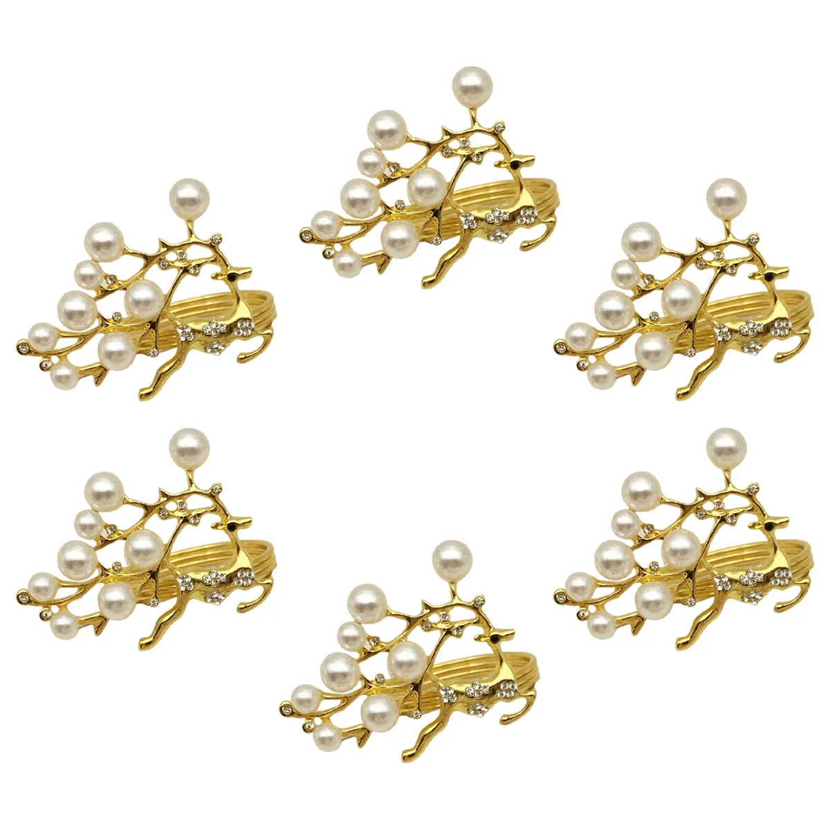 6pcs Christmas Deer Napkin Rings Elegant Sparkling Rhinestones Pearl Decorative Table Dining Holders Christmas Party
6pcs Christmas Deer Napkin Rings Elegant Sparkling Rhinestones Pearl Decorative Table Dining Holders Christmas Party