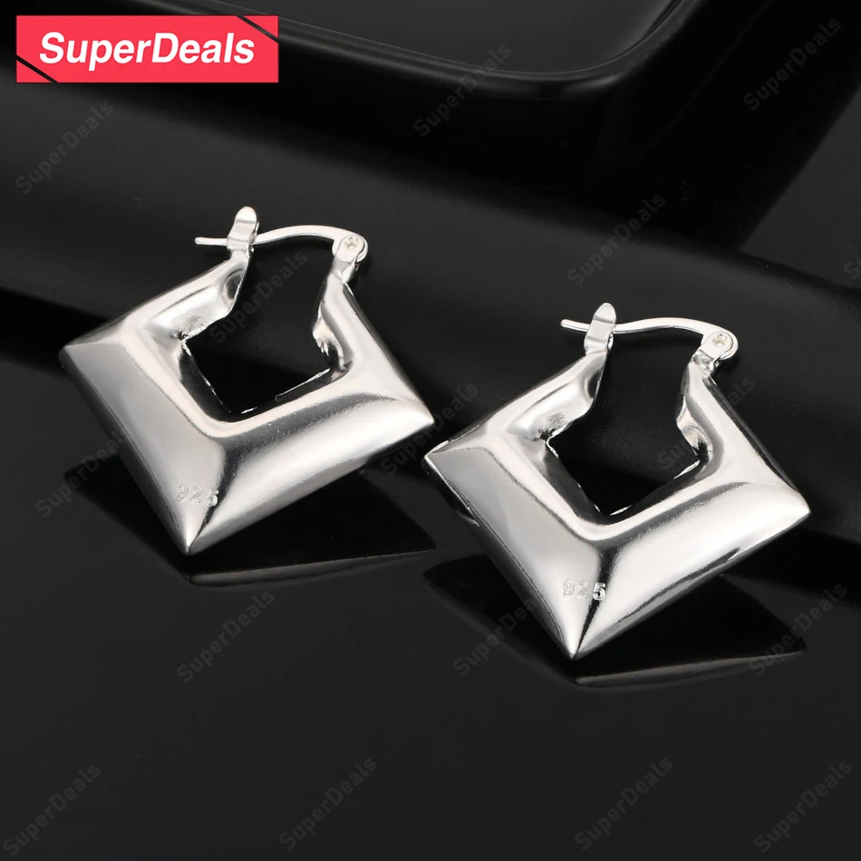 SuperDeals 30mm 925 Sterling Silver Smooth Square Hoop Earrings For Women Engagement Wedding Party Fashion Charm Jewelry
SuperDeals 30mm 925 Sterling Silver Smooth Square Hoop Earrings For Women Engagement Wedding Party Fashion Charm Jewelry