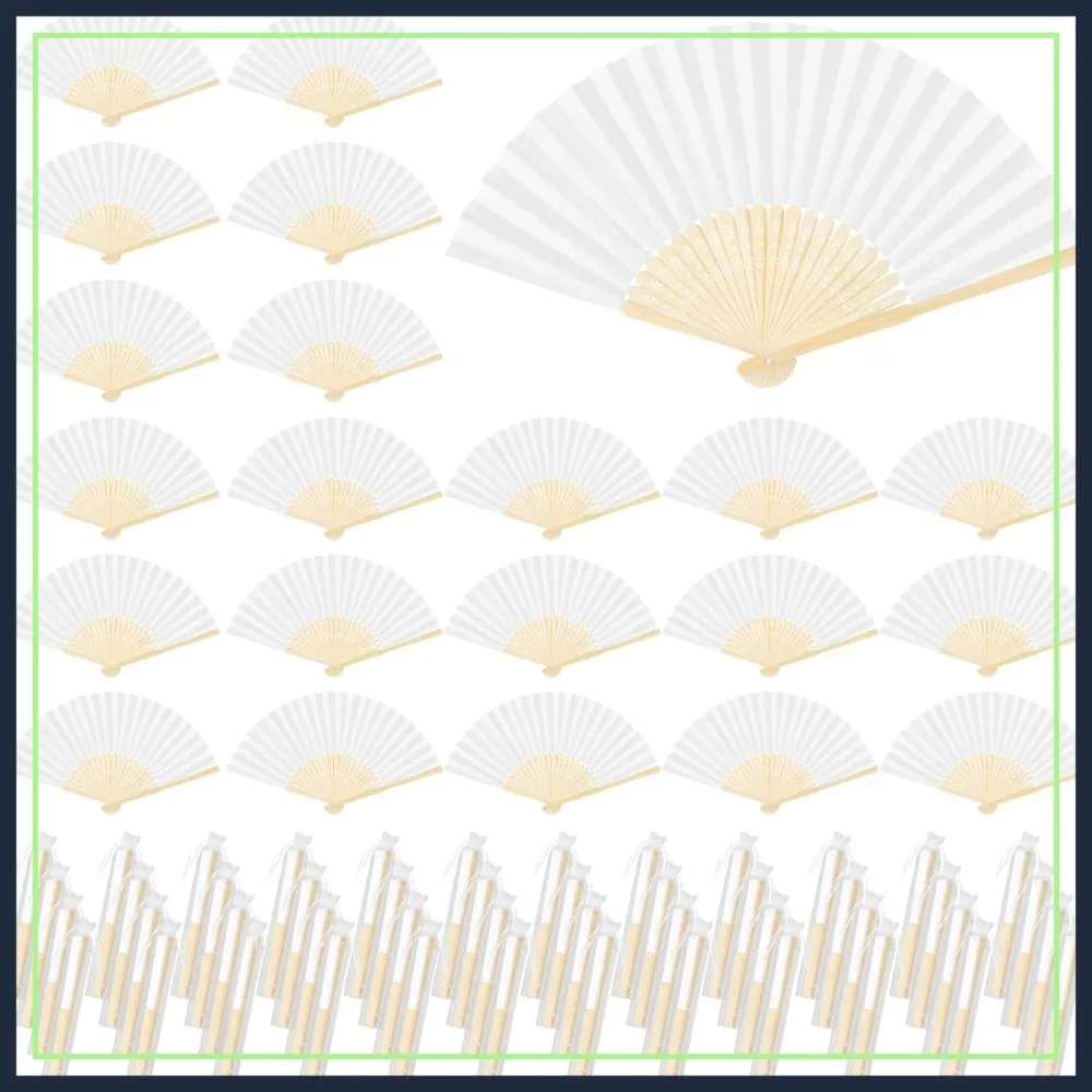 72 Pieces White Folding Fans with Organza Bags, DIY Paper Hand Fans for Wedding Decor & Crafts
72 Pieces White Folding Fans with Organza Bags, DIY Paper Hand Fans for Wedding Decor & Crafts