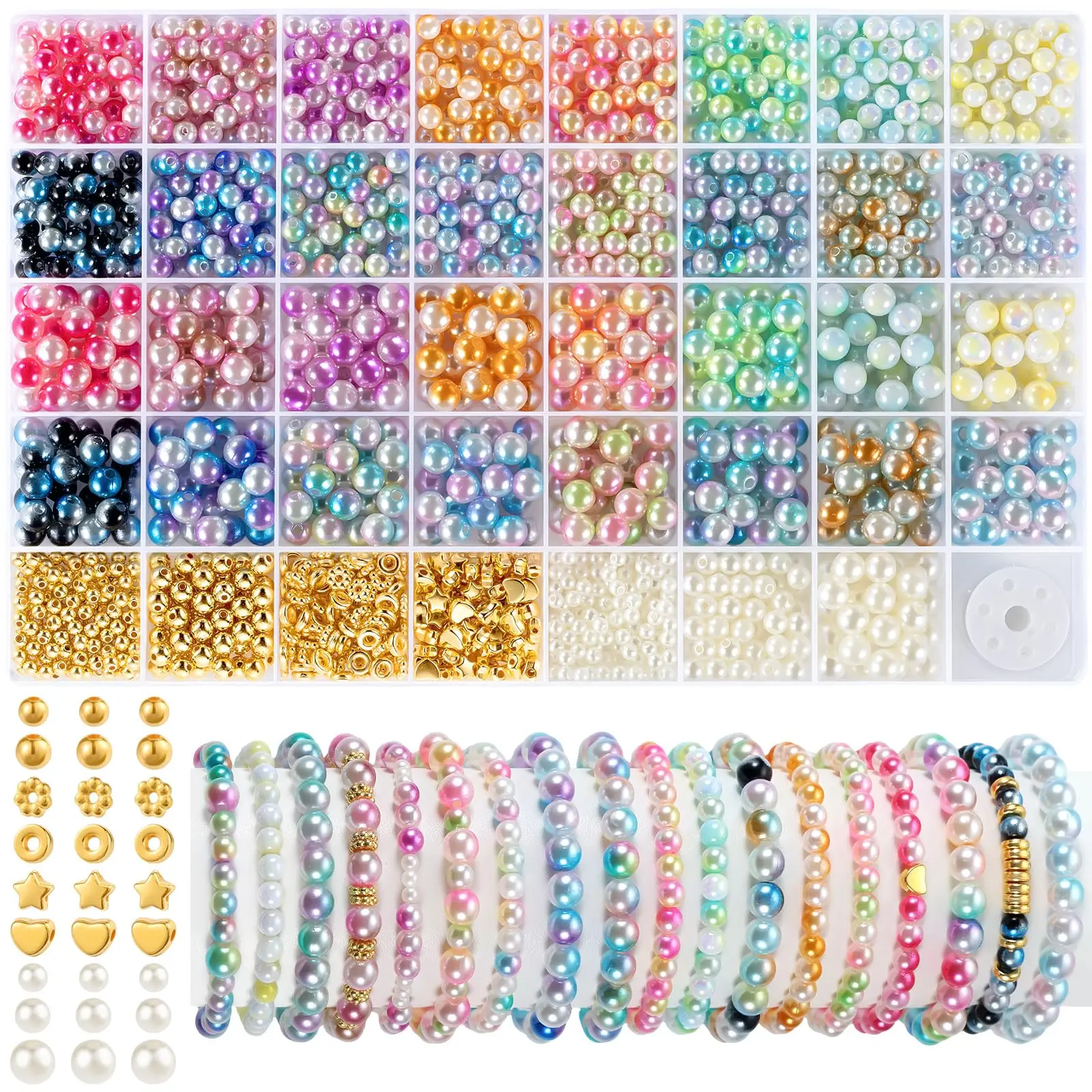 A Set of 4 Different Sizes, the Kit Includes Gold Spacer Beads, Letter Beads, and Other Accessories, Suitable for DIY Creations of Jewelry Such as Bracelets, Necklaces, and Earrings.
A Set of 4 Different Sizes, the Kit Includes Gold Spacer Beads, Letter Beads, and Other Accessories, Suitable for DIY Creations of Jewelry Such as Bracelets, Necklaces, and Earrings.