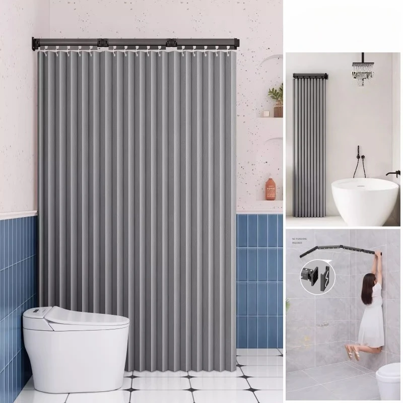 Foldable Shower Curtain Rod for Bathroom and Toilet, No Need To Drill Holes, Dry-wet Separation, C-shaped Waterproof Shower
Foldable Shower Curtain Rod for Bathroom and Toilet, No Need To Drill Holes, Dry-wet Separation, C-shaped Waterproof Shower