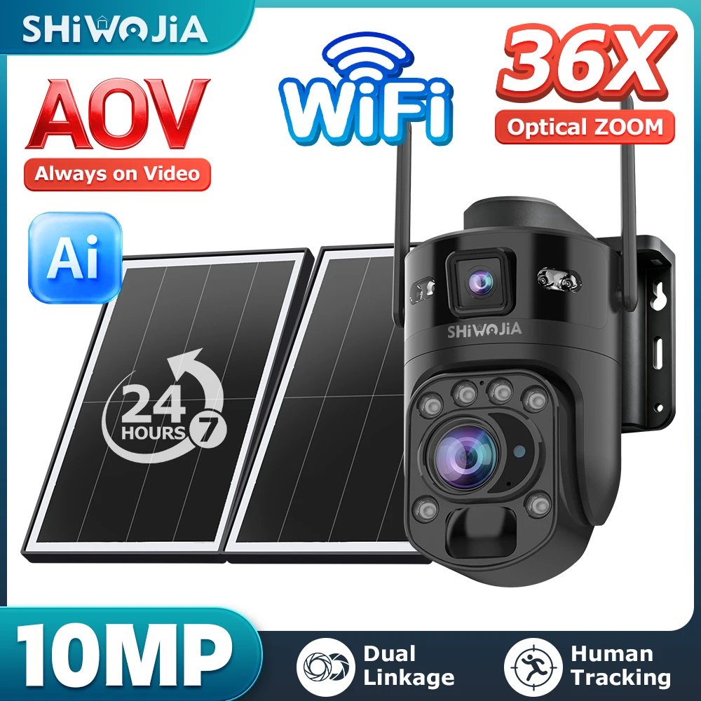SHIWOJIA AI Ubox 4K 60X Optical Zoom 4G Solar Camera Dual Screen Outdoor WiFi PTZ PIR Detection Human Auto Tracking CCTV Cameras
SHIWOJIA AI Ubox 4K 60X Optical Zoom 4G Solar Camera Dual Screen Outdoor WiFi PTZ PIR Detection Human Auto Tracking CCTV Cameras