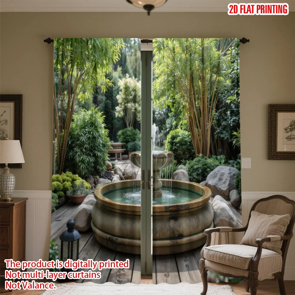 2D flat printing 2pcs Window Curtains Garden Fountain Oasis(1) Digital Printed Polyester Drapes Holiday Decorations for New Year
2D flat printing 2pcs Window Curtains Garden Fountain Oasis(1) Digital Printed Polyester Drapes Holiday Decorations for New Year
