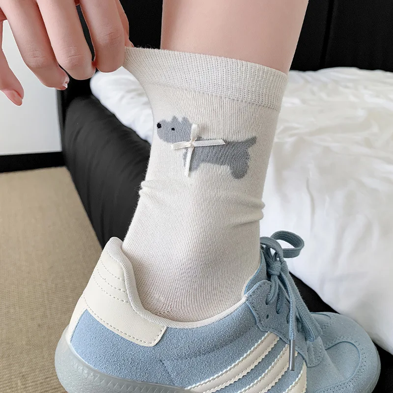 Cute Stockings Bow Socks Media Tube Puppy Stockings Women's Blue-gray Girl Solid Color Media Tube Socks Soft Skin Friendly
Cute Stockings Bow Socks Media Tube Puppy Stockings Women's Blue-gray Girl Solid Color Media Tube Socks Soft Skin Friendly