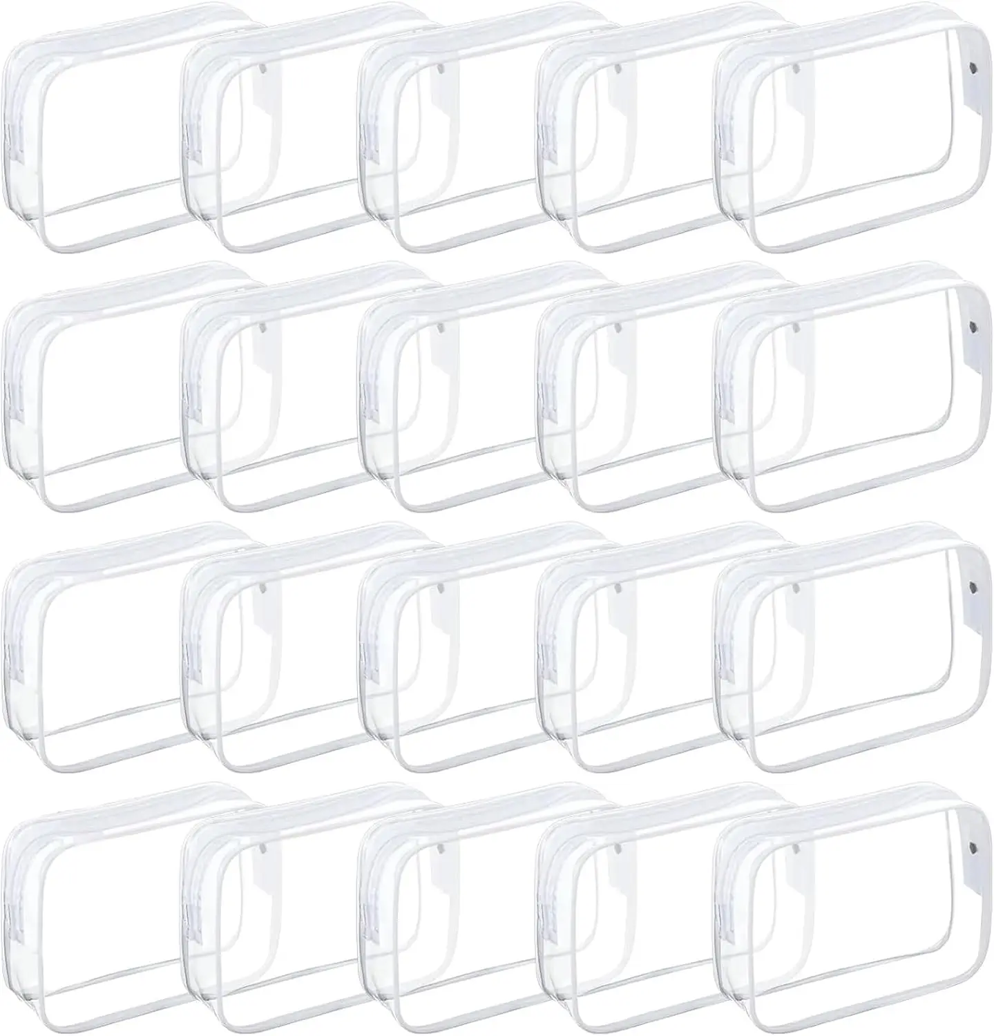 Clear Toiletry Bags 20 Pack Waterproof PVC Makeup Organizer with Zipper for Travel Bathroom
Clear Toiletry Bags 20 Pack Waterproof PVC Makeup Organizer with Zipper for Travel Bathroom