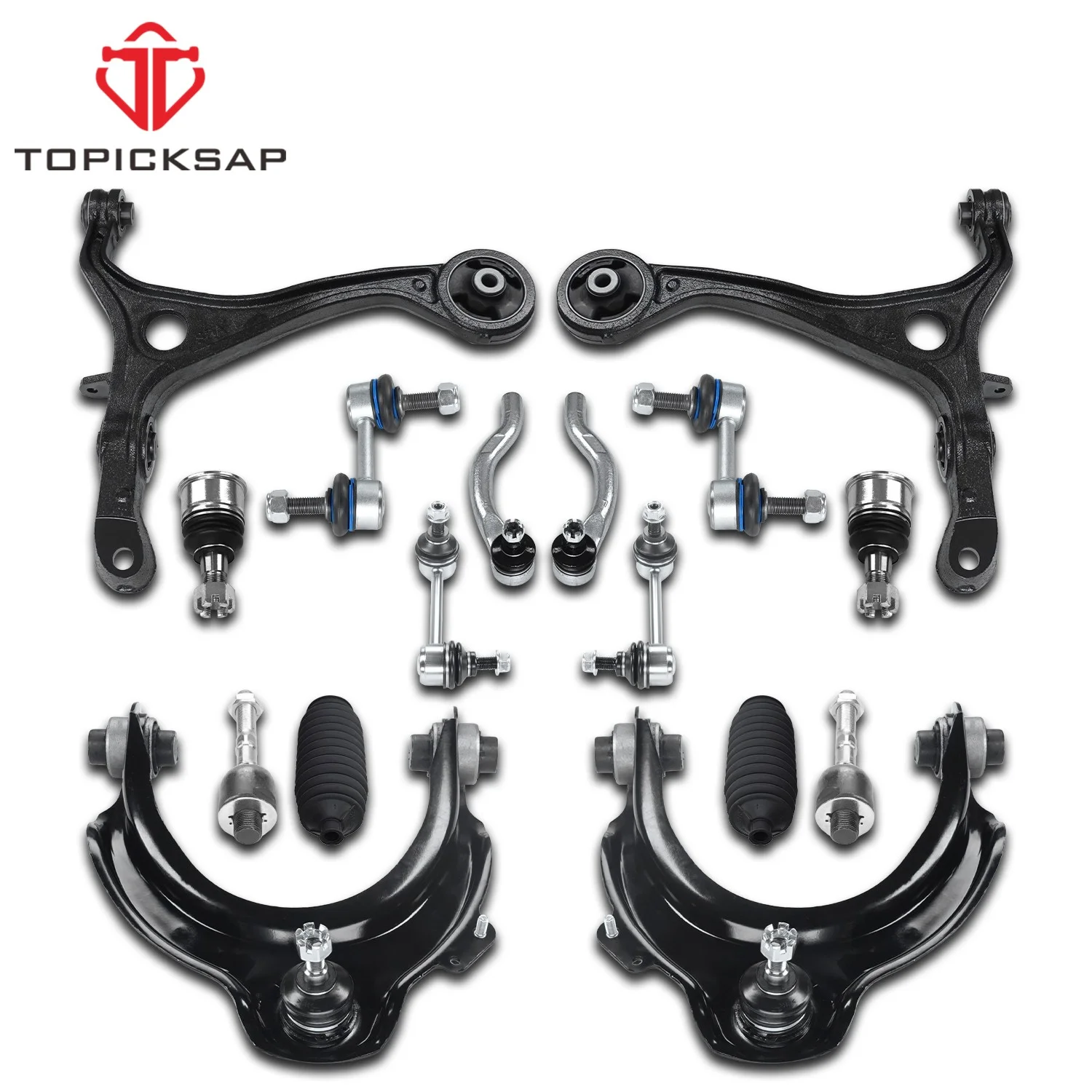 TOPICKSAP 16pcs Front Upper Lower Control Arm Sway Bar End Link Tie Rod Ends Kits for Honda Accord Acura TSX 2003 - 2007 2008
TOPICKSAP 16pcs Front Upper Lower Control Arm Sway Bar End Link Tie Rod Ends Kits for Honda Accord Acura TSX 2003 - 2007 2008