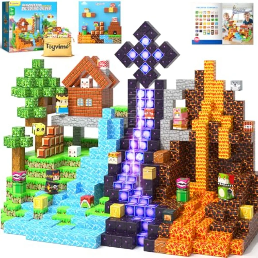 Magnetic Blocks Toys for Ages 3-12, ABS Plastic, Multicolor, Strong Magnetism Safe Rounded Edges for Sensory Play, Stacking, an
Magnetic Blocks Toys for Ages 3-12, ABS Plastic, Multicolor, Strong Magnetism Safe Rounded Edges for Sensory Play, Stacking, an