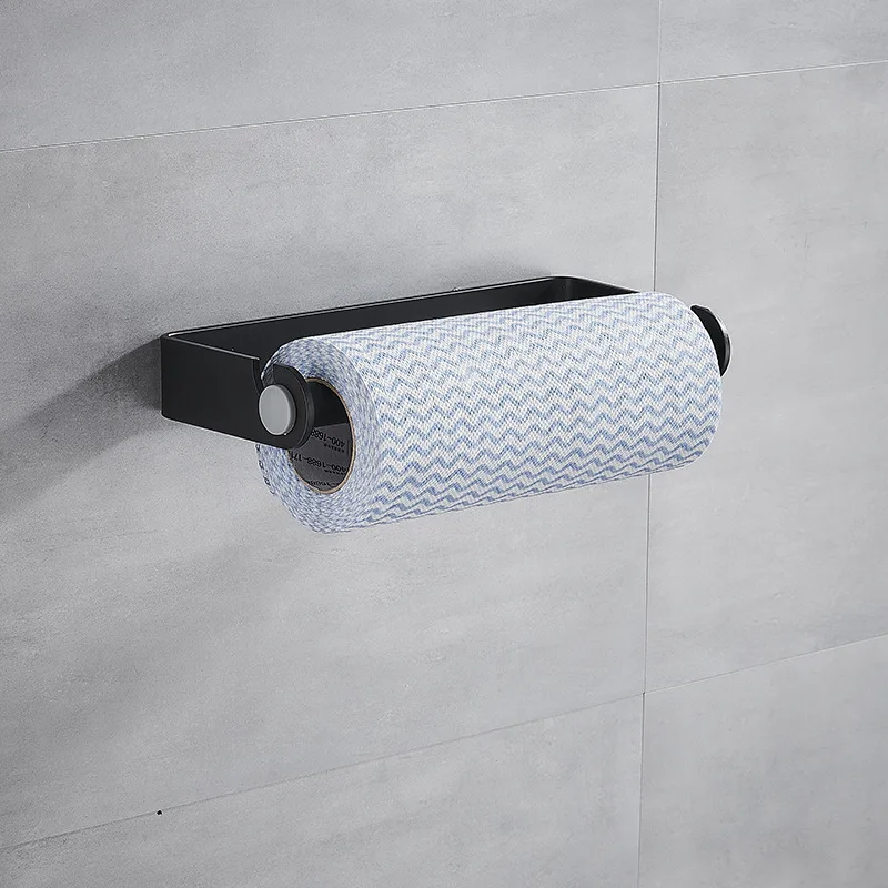 Черный алюминиевый настенный держатель для бумажных полотенец, кухонный органайзер без сверления, экономия места
Черный алюминиевый настенный держатель для бумажных полотенец, кухонный органайзер без сверления, экономия места