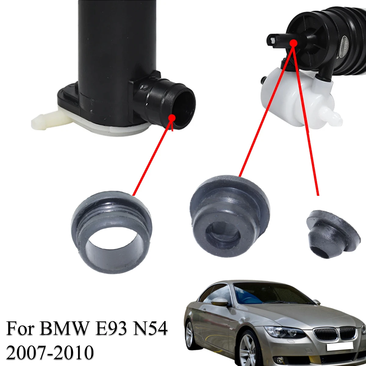 3pcs For BMW E93 N54 07-10 Washer Pump Grommet Windscreen Windshield Headlight Rubber Seal Gasket Reservoir Water Bottle Leaking
3pcs For BMW E93 N54 07-10 Washer Pump Grommet Windscreen Windshield Headlight Rubber Seal Gasket Reservoir Water Bottle Leaking