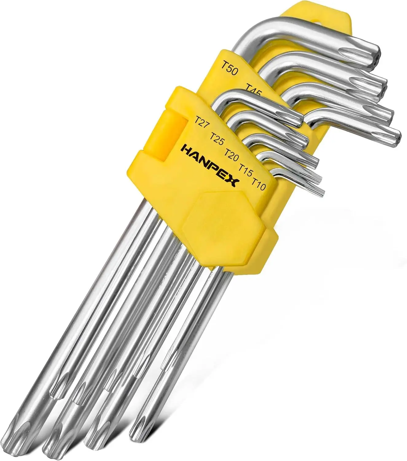 Torx Star Key Set T10-T50, Long Arm Allen Wrench Set with Chrome Vanadium Steel, 9-Piece Tamperproof L-Key for Bike and Home
Torx Star Key Set T10-T50, Long Arm Allen Wrench Set with Chrome Vanadium Steel, 9-Piece Tamperproof L-Key for Bike and Home