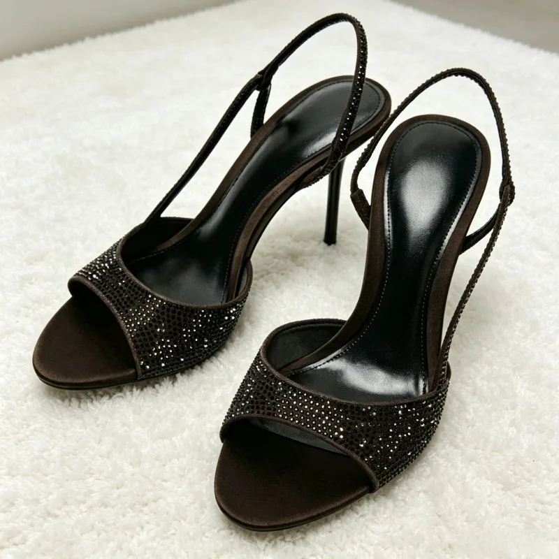 Luxury Crystal Detail Slingback Heels Women Summer Sexy Open-toe Round Toe Designer Shoes Elegant Party Dress Shoe Zapatos Mujer
Luxury Crystal Detail Slingback Heels Women Summer Sexy Open-toe Round Toe Designer Shoes Elegant Party Dress Shoe Zapatos Mujer