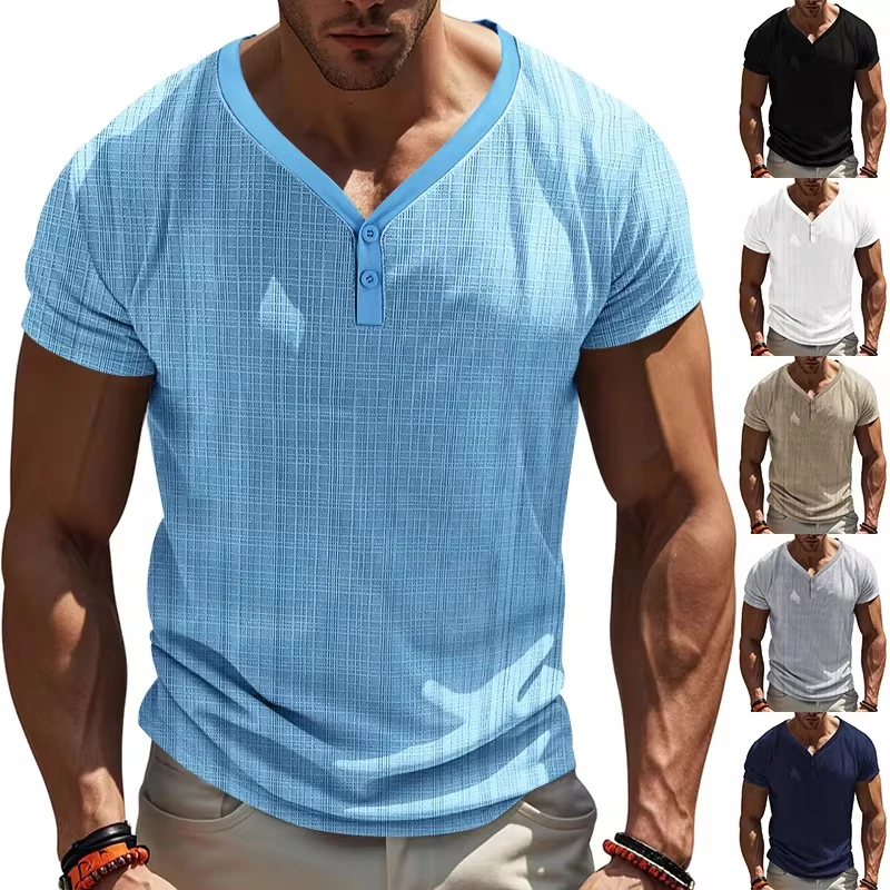 Summer T-shirt Men's Short-sleeved Hemp Joint Loose Breathable Casual Henry Shirt Top
Summer T-shirt Men's Short-sleeved Hemp Joint Loose Breathable Casual Henry Shirt Top
