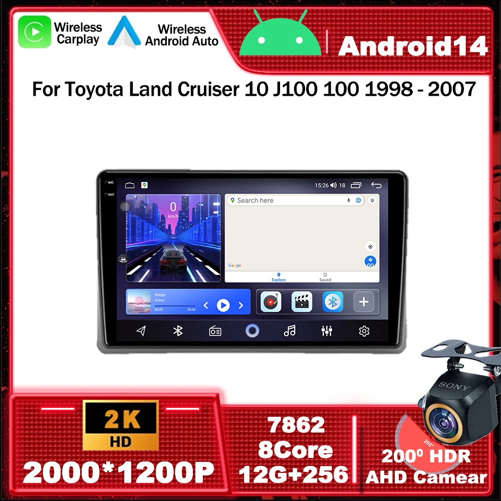 Android 14 Car Radio Multimedia Video Player Navigation GPS For Toyota Land Cruiser 10 J100 100 1998 - 2007 Carplay Auto WIFI
Android 14 Car Radio Multimedia Video Player Navigation GPS For Toyota Land Cruiser 10 J100 100 1998 - 2007 Carplay Auto WIFI