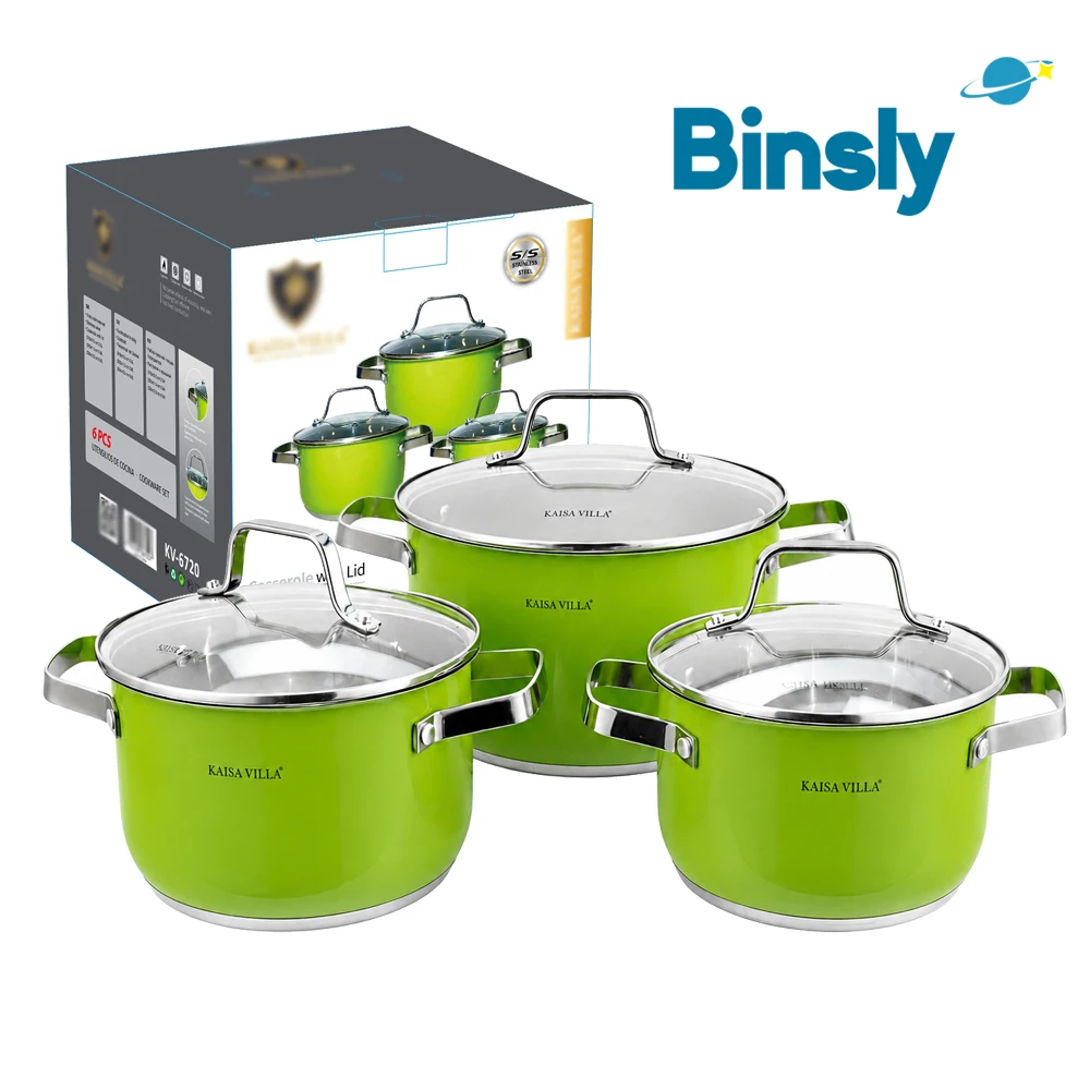6Pcs Thick Stainless Steel Stockpot Set Green Soup Pot Set with Glass Lids for Induction Gas Stove Modern Kitchen Cookware Set
6Pcs Thick Stainless Steel Stockpot Set Green Soup Pot Set with Glass Lids for Induction Gas Stove Modern Kitchen Cookware Set