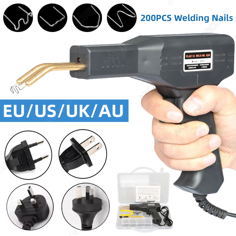 Plastic Welder Gun Welding Machine Car Bumper Repair Tool Set with 200 Welding Nails EU/US/UK/AU Plug 220/110V Repair Tool
Plastic Welder Gun Welding Machine Car Bumper Repair Tool Set with 200 Welding Nails EU/US/UK/AU Plug 220/110V Repair Tool