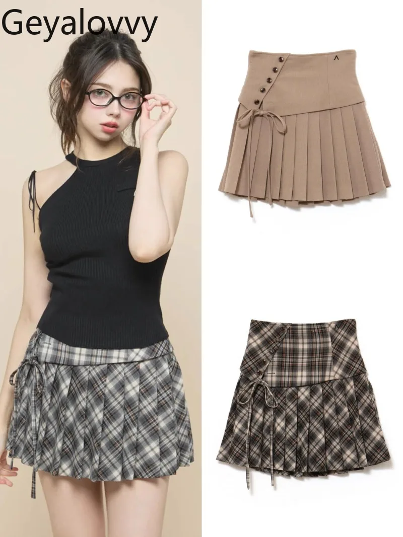 Japanese Summer New High-waisted Slim-fitting Button-up Plaid Short Skirt Sweet Cute Girl Versatile A-line Mini Skirts
Japanese Summer New High-waisted Slim-fitting Button-up Plaid Short Skirt Sweet Cute Girl Versatile A-line Mini Skirts