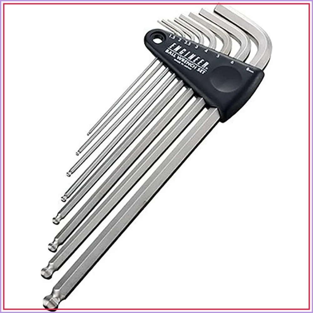 ENGINEER TWB-01 Ball Wrench Set, Long Type, 8 Piece Set
ENGINEER TWB-01 Ball Wrench Set, Long Type, 8 Piece Set